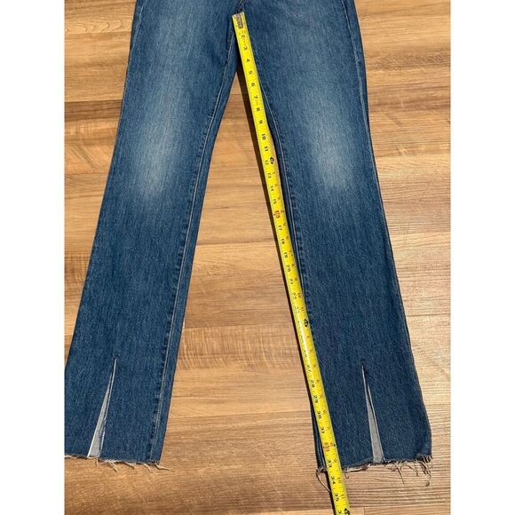 Veronica Beard Keane Jeans Long Straight Leg High Rise Split Denim Size 23 - Picture 8 of 13